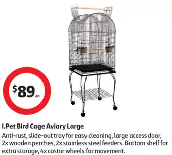 Coles i.Pet Bird Cage Aviary Large offer