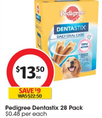 Coles Pedigree Dentastix 28 Pack offer
