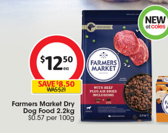 Coles Farmers Market Dry Dog Food 2.2kg offer