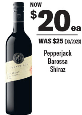 Coles Pepperjack Barossa Shiraz offer