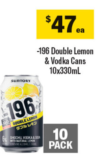 Coles -196 Double Lemon & Vodka Cans 10x330mL offer
