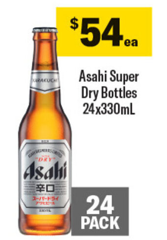 Coles Asahi Super Dry Bottles 24x330mL offer