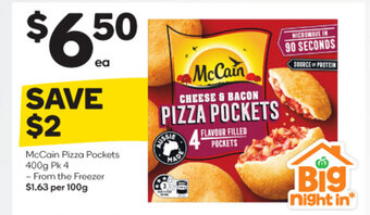 Woolworths McCain Pizza Pockets 400g Pk 4 offer