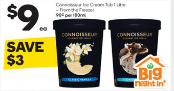 Woolworths Connoisseur Ice Cream Tub 1 Litre offer