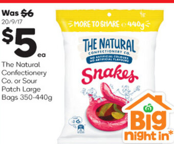 Woolworths The Natural Confectionery Co. or Sour Patch Large Bags 350-440g offer