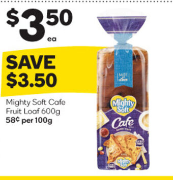 Woolworths Mighty Soft Cafe Fruit Loaf 600g offer