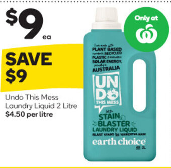 Woolworths Undo This Mess Laundry Liquid 2 Litre offer