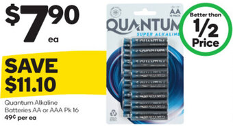 Woolworths Quantum Alkaline Batteries AA or AAA Pk 16 offer
