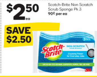 Woolworths Scotch-Brite Non Scratch Scrub Sponge Pk 3 offer