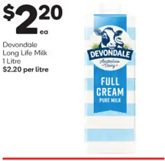Woolworths Devondale Long Life Milk 1 Litre offer