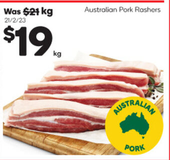 Woolworths Australian Pork Rashers offer