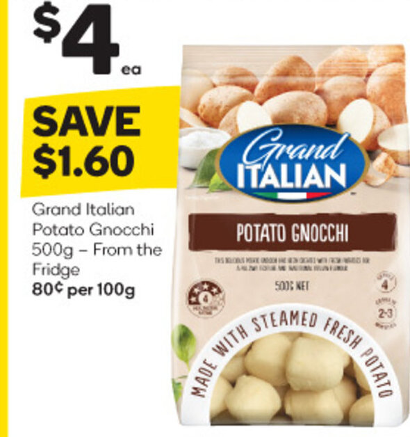 Grand Italian Potato Gnocchi 500g offer at Woolworths