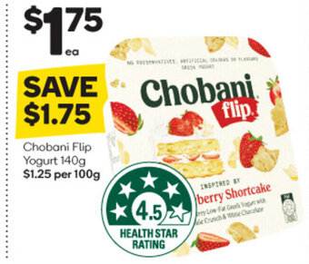 Woolworths Chobani Flip Yogurt 140g offer
