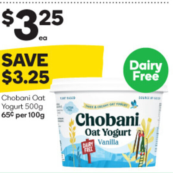 Chobani Oat Yogurt offer at Woolworths