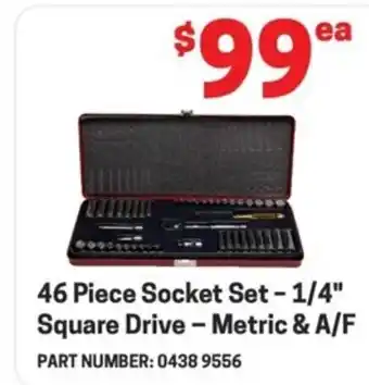Blackwoods 46 Piece Socket Set - 1/4" Square Drive - Metric & A/F PART NUMBER: 0438 9556 offer