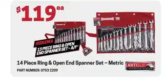 Blackwoods 14 Piece Ring & Open End Spanner Set - Metric PART NUMBER: 0753 2209 offer