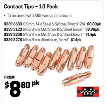 Blackwoods Contact Tips - 10 Pack offer
