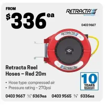 Retracta Reel Hoses - Red 20m