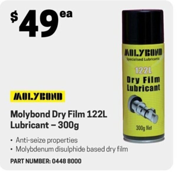 Molybond Dry Film 122L Lubricant 300g offer at Blackwoods