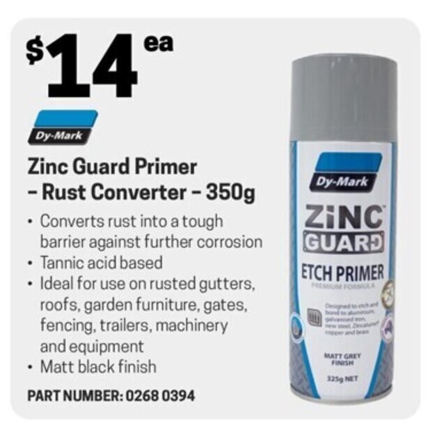 Zinc Guard Primer Rust Converter 350g offer at Blackwoods