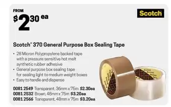 Blackwoods Scotch® 370 General Purpose Box Sealing Tape offer
