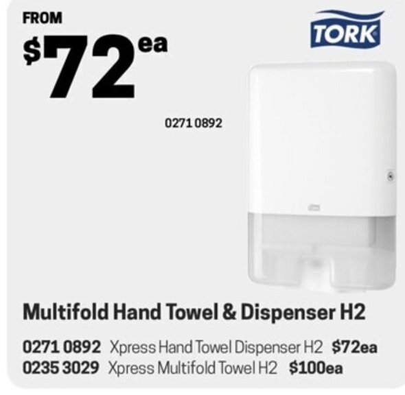 Multifold Hand Towel & Dispenser H2 offer at Blackwoods