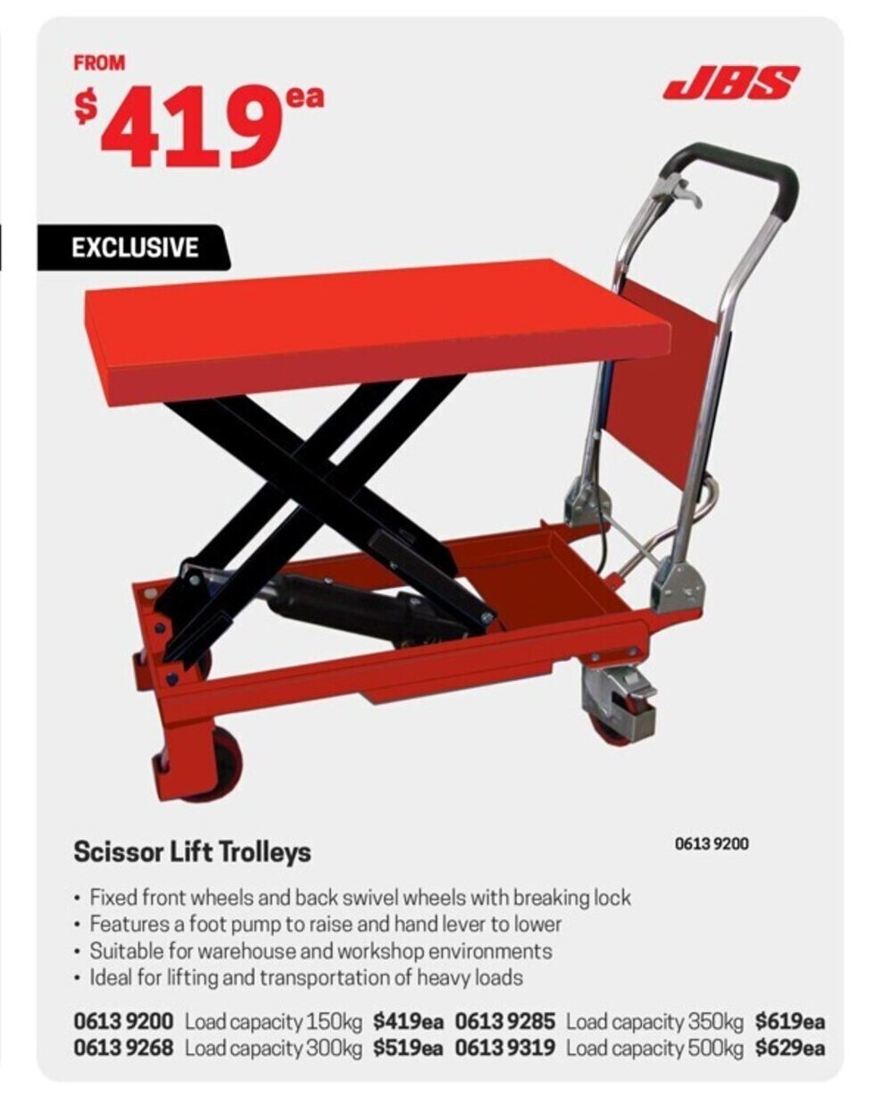 Scissor Lift Trolleys offer at Blackwoods