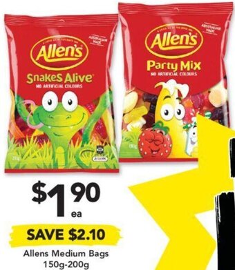 Allens Medium Bags 150g-200g