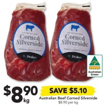 Drakes Australian Beef Corned Silverside offer
