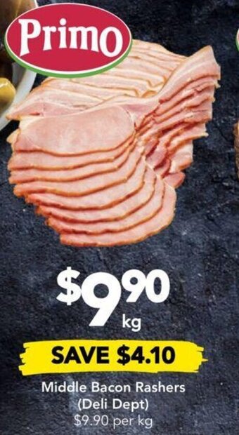 Drakes Middle Bacon Rashers (Deli Dept) offer