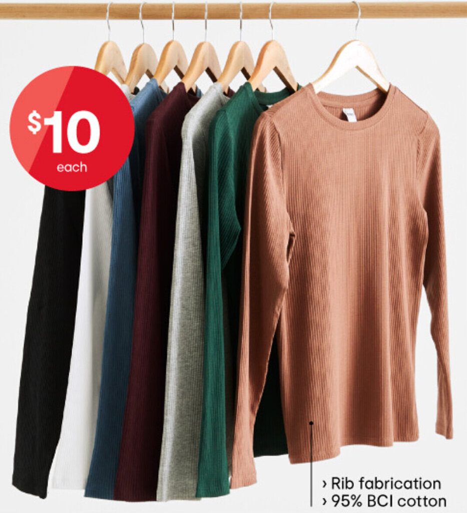 > Rib fabrication > 95 BCI cotton offer at Kmart