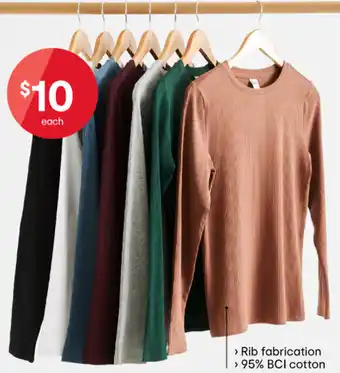 > Rib fabrication > 95% BCI cotton