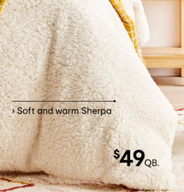 > Soft and warm Sherpa offer at Kmart