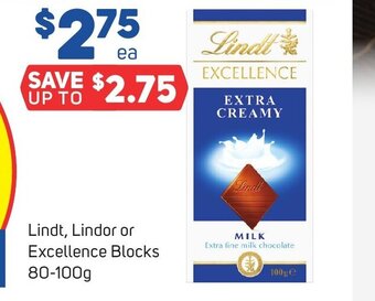 Foodland Lindt, Lindor or Excellence Blocks 80-100g offer