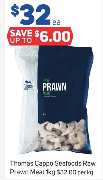 Foodland Thomas Cappo Seafoods Raw Prawn Meat 1kg offer