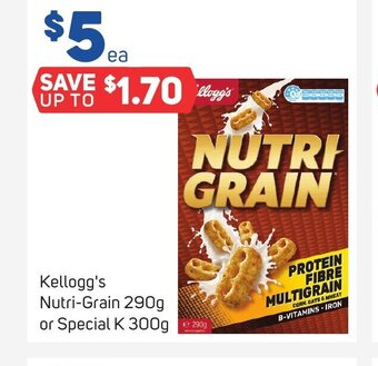 Foodland Kellogg's Nutri-Grain 290g or Special K 300g offer