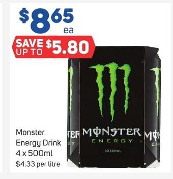 Monster Energy Drink 4 x 500ml