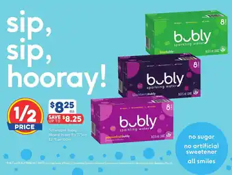 Foodland Schweppes Bubly Mineral Water 8 x 375ml offer