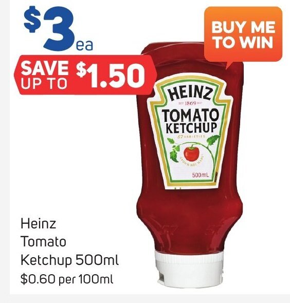 Heinz Tomato Ketchup 500ml offer at Foodland