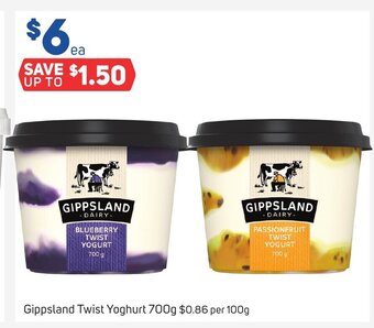 Foodland Gippsland Twist Yoghurt 700g offer