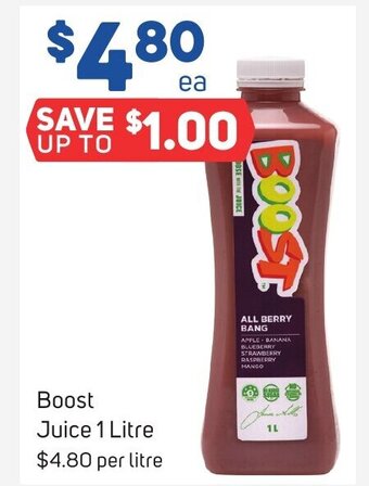 Foodland Boost Juice 1 Litre offer