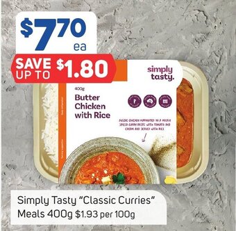 Foodland Simply Tasty "Classic Curries" Meals 400g offer