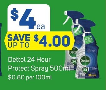 Foodland Dettol 24 Hour Protect Spray 500ml offer