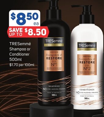 Foodland TRESemmé Shampoo or Conditioner 500ml offer