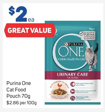 Foodland Purina One Cat Food Pouch 70g offer