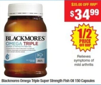 My Chemist Blackmores Omega Triple Super Strength Fish Oil 150 Capsules offer