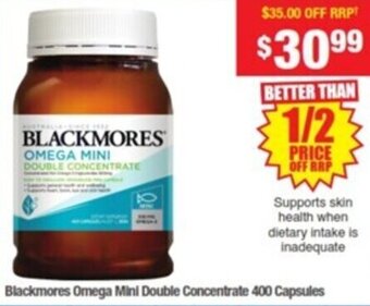 My Chemist Blackmores Omega Mini Double Concentrate 400 Capsules offer