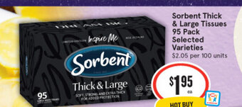 IGA Sorbent Thick & Large Tissues 95 Pack offer