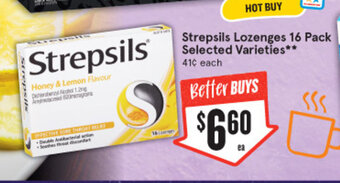IGA Strepsils Lozenges 16 Pack Selected Varieties offer