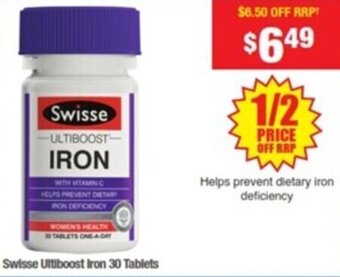 My Chemist Swisse Ultiboost Iron 30 Tablets offer